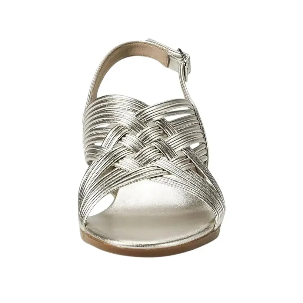 Munro Womens Marianna Heeled Sandals Size 12 M Silver Leather NWOB_3